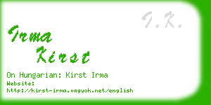 irma kirst business card